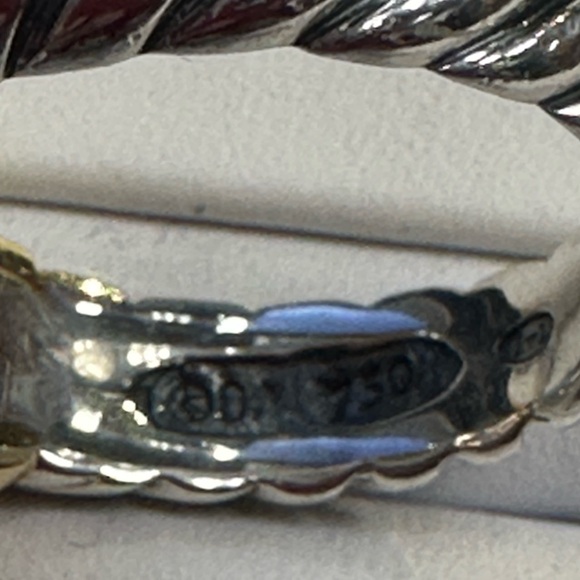 David Yurman 18k Silver Noblesse Style Ring with Diamonds - Picture 6 of 7